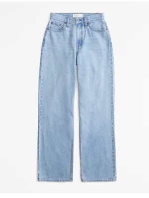 Abercrombie & Fitch The Loose High Rise Light Wash Jeans 29/8 thumbnail 2
