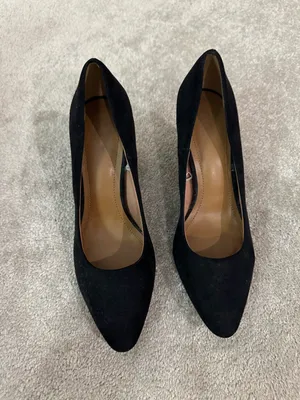 H&M Black Suede Block Heel Pumps thumbnail 2