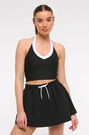 Abercrombie‎ YPB sculptLUX High Rise Flirty Skirt Skort Black Size XXL thumbnail 1