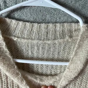 Baldwin Wool Mohair Chunky Knit‎ Sweater Cream Cable Sleeve Cozy Minimalist XS thumbnail 7