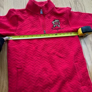 Champion Maryland Terrapins Women's Small 1/4 Zip 3/4 Sleeve Pullover Red‎ Knit thumbnail 7