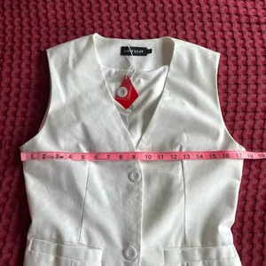 MINT LIMIT White Linen Blend Button Front Utility Vest Size S NWT thumbnail 8