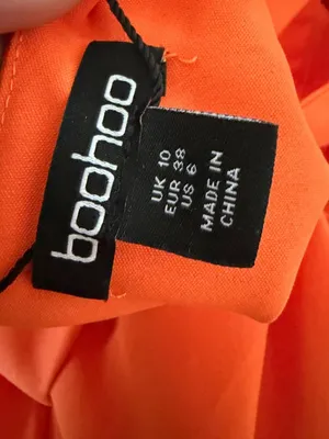 BOOHOO Orange One Shoulder Cutout Skater Dress Size US 6 NEW NWT thumbnail 2