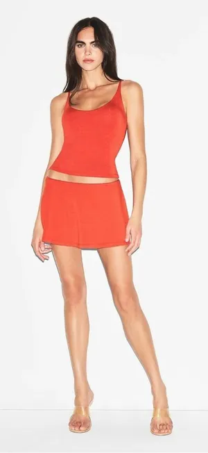 SKIMS Smooth Lounge Layers Mini Skort - Size 2x- Terra Color thumbnail 1
