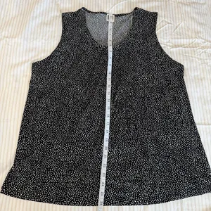 business casual preppy Anne Klein black & white polka dot tank top blouse shirt thumbnail 7