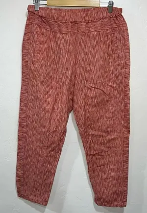 Anthropologie Brand Coral Red Longshore Size M Cotton High Rise Cropped Pants thumbnail 1