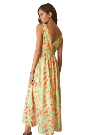 NWOT Vibrant Neon Maxi Dress Medium thumbnail 3