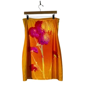 NWT Peppermayo Caroline Floral Mini Dress Orange Strapless Tube Bodycon Size 10 thumbnail 5