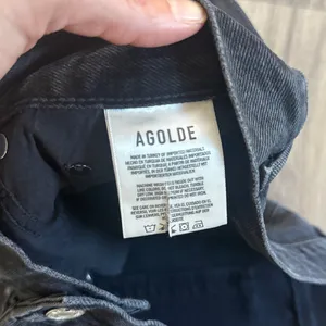 Agolde Black Mini Denim Skirt Button Fly Jean thumbnail 4