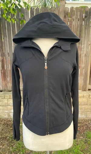 Lululemon Black Zip-Up Hoodie yoga outdoor classic hiking Pilates Small thumbnail 1