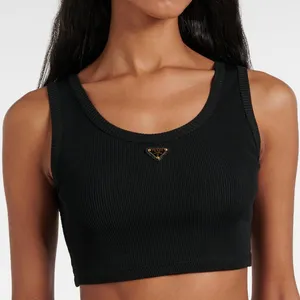 PRADA logo ribbed cropped tank top thumbnail 2