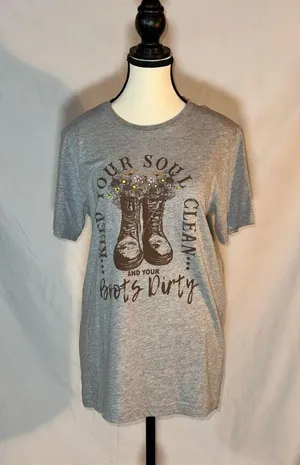 Soul Clean Boots Dirty Bella Canvas Tee • Size Medium thumbnail 1