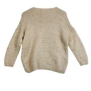 Altar'd State Sweater Womens S/M Beige Oversized Boucle Knit V-Neck Slouchy thumbnail 3