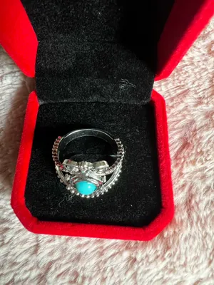 Vintage Boho Style Faux Turquoise Stainless Steel Ring Size 8 thumbnail 3