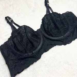 Torrid Curve Black Lace Underwire Longline Bralette Size 2X thumbnail 14