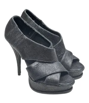 Elizabeth and James 𒀭 Milla Platform Stiletto Heel Sandal 𒀭 Black Sheen 𒀭7.5M thumbnail 1