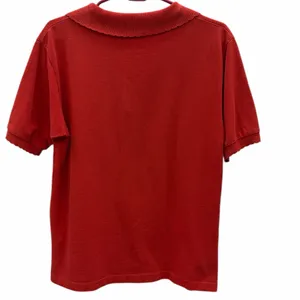 Guess George Marciano Womens Red Polo Shirt Lace Collar Cotton Medium thumbnail 7