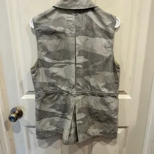 Abercrombie‎ & Fitch Womens Camo Utility Vest Gray Military Safari Medium M thumbnail 4