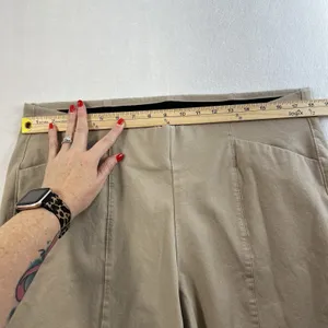 Old Navy XL Tall XLT High Waisted Pull On Pixie Super Wide Leg Pants Comfort Tan thumbnail 11