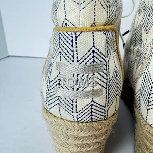 Toms Women's Cream and Black Espadrille Boots Size 8 thumbnail 8
