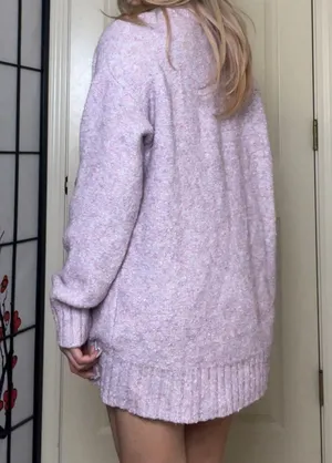Old Navy Soft Pink Oversized Cozy Crew-Neck Sweater Dress thumbnail 6
