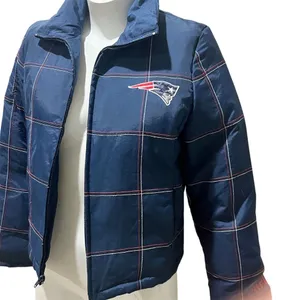 New England Patriots Women's Blue Puffer Jacket Standard M NFL Embroidered Logo thumbnail 2
