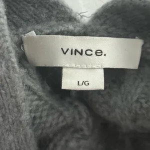 Vince Interlocking Cable Wool Cashmere Blend Cardigan in Gray thumbnail 4