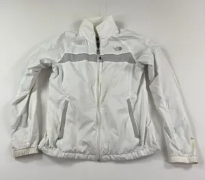 The North Face Jacket Womens Medium White Gray Full Zip Hydrenalite Windbreaker thumbnail 1