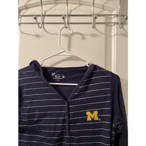 Michigan Wolverines Women's M Striped Hooded Shirt Size M G-III Sports For Her thumbnail 2
