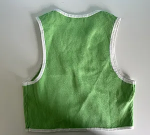 Rib Crop Tank Top Green Size L thumbnail 4