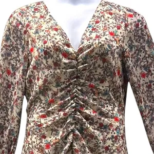 Floral‎ Wildflowers Ditsy Midi Dress Cream XL thumbnail 4