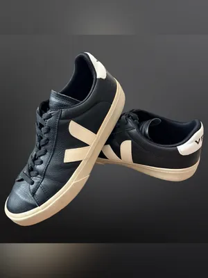 VEJA Campo Black & White Leather Sneakers — Women’s 10 thumbnail 12