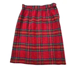 VTG Breeches Red Tartan Plaid Skirt‎ Suit Set Womens 8 Wool Blend Blazer Skirt thumbnail 8