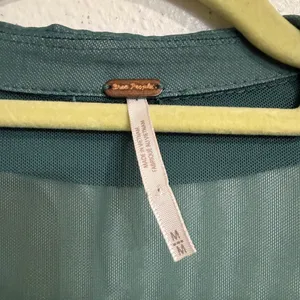 Free People Teal Sheer Mesh Ruched Button Front Long Sleeve Top Sz M thumbnail 5