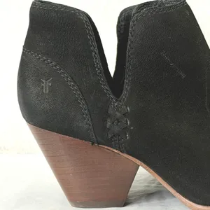 Frye Reina Cutout Ankle Boots Black Leather Western Pointed Toe Women's‎ 7.5 thumbnail 5