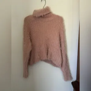 American Eagle Outfitters Teddy Eyelash Turtleneck Sweater Size Medium Pink thumbnail 8