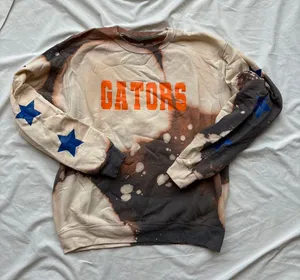 University of Florida Gators Fuzzy Acid Washed Gray Grey Crewneck with stars thumbnail 1