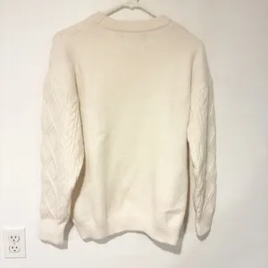 Aelfric‎ Eden Size XS Cream Crewneck Cable Knit Sweater thumbnail 5