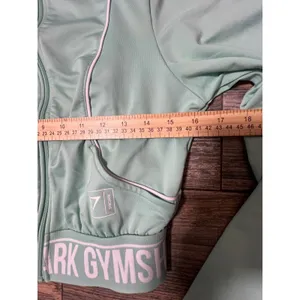 Gymshark Womens‎ XS Mint Green Cropped Track Jacket Full Zip B1A1P Athletic Yoga thumbnail 6