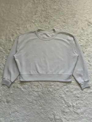 Lululemon Sweatshirt Softstreme Perfectly Oversized Cropped Crew Pullover Sz 8 thumbnail 2