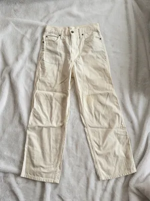 Uniqlo Cream Wide-Leg Pants High Waisted thumbnail 1