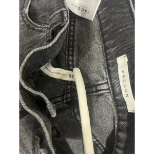 Pac Sun High Rise Icon Short Hyper Distressed Shorts 26 Button Fly Black Vintage thumbnail 7