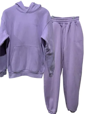 Comfrt Women Pastel Edit Collection Lavender Hoodie Set Sz XS Jogger Sweatpants thumbnail 1
