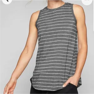 Athleta Size Small Grey Breezy Striped Tank Top thumbnail 1