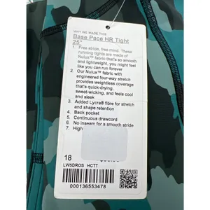 NEW Lululemon‎ Base Pace High Rise Crop 25" Heritage 365 Camo Tidewater Teal 18 thumbnail 11