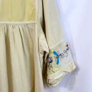 VTG Quacker Factory XL Nightgown‎ Yellow Embroidered Butterfly Cottagecore 411 thumbnail 13