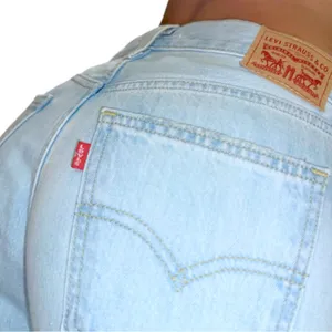 Levi's Light Wash Low Pro Straight Distressed Relaxed Jeans Sz 26 L31” thumbnail 4