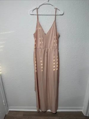 BCBGeneration *flawed* Sleeveless V-Neck Maxi Dress in Blush Pink Size Large thumbnail 4