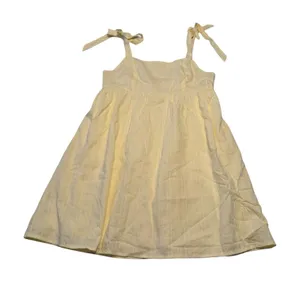 Dee Elly Butter Yellow Striped Tie Shoulder Babydoll Mini Dress Size‎ M thumbnail 1