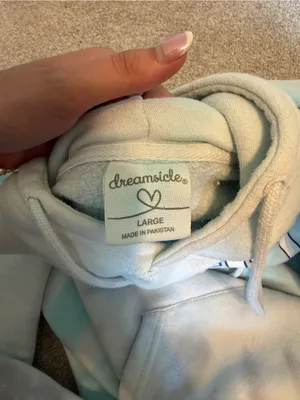 Destin Florida Tie-Dye Hoodie - Light Blue & White thumbnail 5